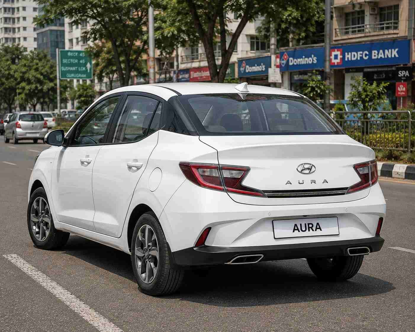 Aura — Sleek compact sedan for city and outstation drives